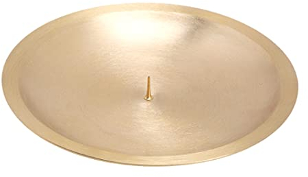 NKlaus Assiette à Bougie avec épine Ø 16 cm Laiton doré Mat Bougeoir Dessous-de-Bougie 10570