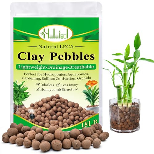 Halatool Cailloux d'argile Leca de 8,2 kg pour plantes 4 mm-16 mm Boules d'argile 100 % naturelles pour plantes d'intérieur, culture hydroponique, jardinage, orchidées, drainage, décoration, aquaponie