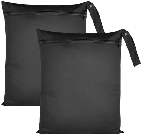 2 Stück Nasstasche,40 cm x 50 cm Wetbag Schwimmsachen Wasserdichte Wet Bag mit Reißverschluss,Wiederverwendbar Schmutzige Kleidung Tasche Organiser für Badeanzüge, Strandtuch, Sportkleidung