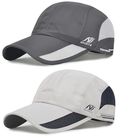 TAGVO 2 Packs Gorra de Béisbol de Malla Deportiva Unisex, Gorra de Béisbol Protección Solar Transpirable y de Secado Rápido Ligero Ajustable Sombrero de Verano de Exterior para Hombre Correr