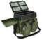 Carp Deal Sitzkiepe - Angel Koffer - Angel Rucksack 3 in 1 Inklusive 4 Tackle-Boxen für Angelzubehör im Deckel mit gepolsterter Sitzfläche und Trageriemen inkl. Ablagefach Angelstuhl Set