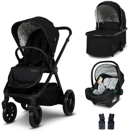 Cosatto Giggle 4 Travel System 3 in 1 Bundle | with Pram, Car Seat, Pushchair, Carrycot & Baby Car Seat Base | Birth-4 Years, i-Size Group 0 | Compact Fold, Footmuff, Changing Bag, Raincover (Foxed)