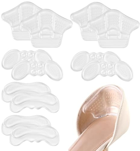 12 stycken osynliga hälskydd, silikonhögklackade hälkuddar | Halkfria hakkuddar skor, fjäril/massage/fotvalvsstöd för tunna högklackade och platta skor