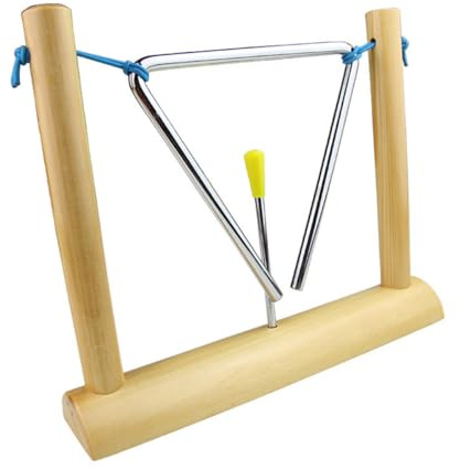 Warmhm Instrument de Percussion Triangulaire 6 Pouces Support Éducatif pour Maternelle Outil Pédagogique Musical pour Garçon et Filles Développement Motricité Fine et Coordination