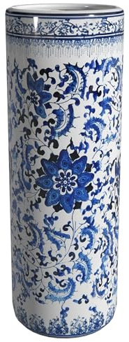 Red Lantern 24 Floral Blue & White Porcelain Umbrella Stand