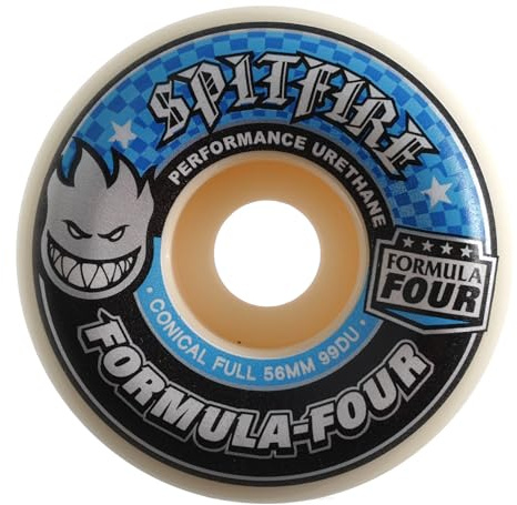 Spitfire Formula Four Conical Full Skateboard Wheels - 56mm 99a - White (Set of 4)
