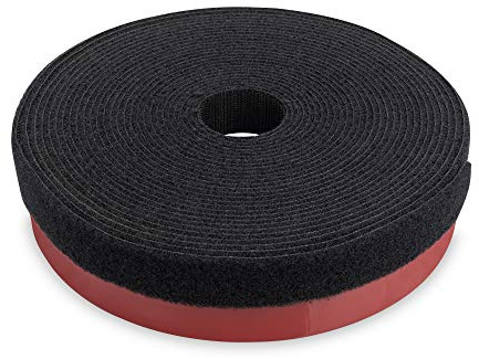 DIGITUS Sistema de gestión de cables de cinta de gancho y bucle con cabeza de seta - Rollo de 5 m Autoadhesivo (4 kg/cm²) - cinta de gancho y bucle de vellón de 10 m