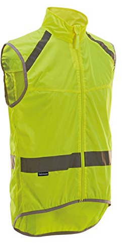 Prophete Fahrradweste, Größe L, 3M Reflect-Material, Tasche mit Reißverschluss, Farbe: neon gelb