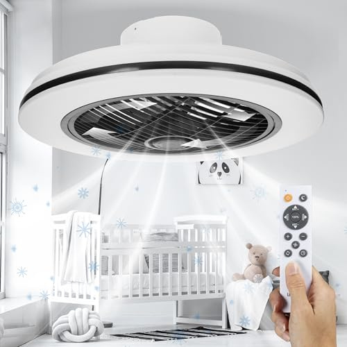 Proventa Deckenventilator Mit Beleuchtung Leise 45W-51cm, rotierende Luftverteilung, Dimmbare LED Deckenleuchte Mit Ventilator, Warm Neutralweißes Licht, Sommer- & Wintermodus, Fernbedienung