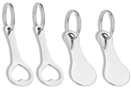 KXUSW jeton Caddie,Porte-clés pour Caddie en Acier Inoxydable,Porte clé jeton Caddie,Panier d'achat Amovible Porte-clés,4 pièces, résistantes, légères et Pratiques, parfaites pour Les Chariots