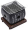 Tragbarer japanischer Grill, Holzkohlegrill, Aluminiumlegierung, für drinnen und draußen, Grillpfanne, Grillofen (Schwarz A)