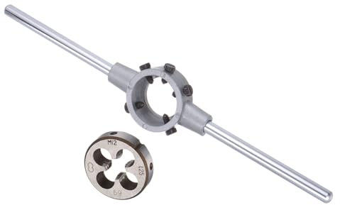 CoCud Juego de Mango de Terraja Terraja de Rosca M12x1.25 para 38mm OD/Kit de Herramientas de Llave para Terrajas M12-M16 - (Aplicaciones: para Reparación de Roscas) 1 Juego