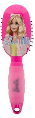 BARBIE – Mini Spazzola Districante Bambini – Denti Flessibili Tutti Capelli – Formato Viaggio & Mani Piccole – Manico Gel Ergonomico – Prodotto Ufficiale Mattel