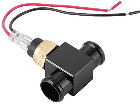 AKLOSIPY Kit de Sensor de Temperatura del Ventilador del Interruptor de Temperatura del Termostato para Motocicleta ATV Vehículo Todoterreno Negro Incluye Adaptador de Manguera (Black)