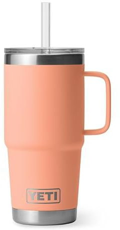 YETI Rambler Trinkbecher Mit Trinkhalmdeckel, Lowcountry Peach, 25 oz (739 ml)