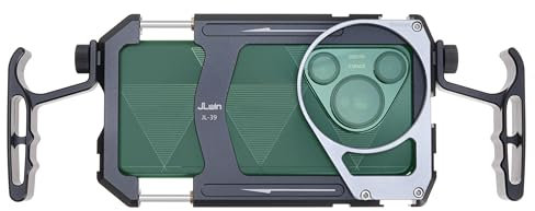 FOTGA Stabilisateur de cage vidéo pour smartphone, avec poignée, 67 mm, adaptateur d'objectif pour cage vidéo mobile universelle, compatible avec iPhone 16/16Pro/15/15Pro/14/14Pro/13