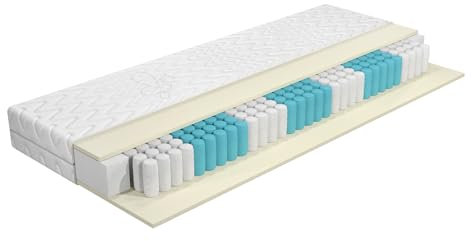 DEWINNER Matratze 90 x 200 cm, H3 Taschenfederkern und Schaumstoff, 18 cm hoch Federkernmatratze, 7-Zonen Ergonomie, Bezug abnehmbar und waschbar, Öko-Tex Zertifiziert