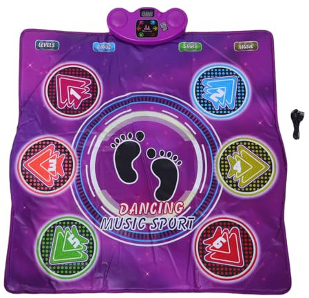 Naroote 6 Pulsanti Luminosi a LED, 6 modalità di Gioco, Tappetino da Ballo Giocattolo per Bambini dai 3 Ai 12 Anni con, Tappetino da Ballo Elettronico Migliora la Coordinazione, Il