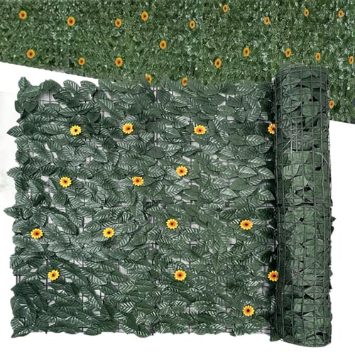 Pantalla de privacidad de hiedra artificial para valla | Cubierta decorativa y estética de 3 metros de largo,Pantalla de privacidad para cercas - Para Patio Balcón Jardín Porche Exterior Apartamento