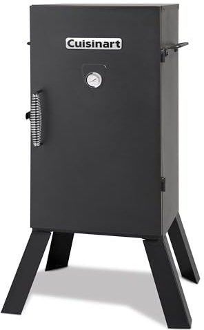 Cuisinart Ahumador eléctrico de 30 pulgadas, 3 estantes ajustables, ahumador de carne de barbacoa de gran capacidad, bandejas de agua y madera para carne ahumada, pechuga, salmón y cecina, control de