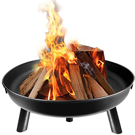 Froadp Ø80cm Braciere per Esterno con Vasca Rotonda per Caminetto Patio Terrace Giardino Barbecue (Tipo F)