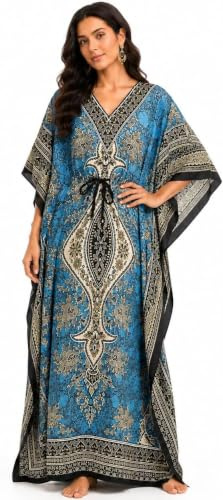 Shah Crafts. Women Kaftan Dress Kimono Caftan Ladies Long Gown Beach Cover Up Night Maxi Tunic Dresses Plus Size