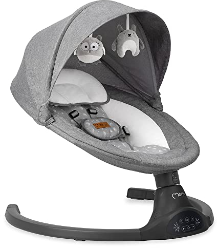 MoMi KENANI Sdraietta per bambini fino a 9 kg, pieghevole, con telecomando e Bluetooth, batteria ed elettricità, cintura di sicurezza a 5 punti, protezione parasole, zanzariera