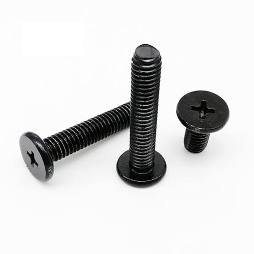 Viti M3*4/5/6.5 Vite a Testa a Testa Sottile Piatto Vite Testa di Wafer in Acciaio Zinco Nero Placcato (Color : 100pcs, Dimensione : M3x4 D5.5x1.2)