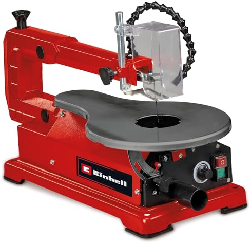 Einhell Dekupiersäge TC-SS 406 E (120 W, 50 mm Schnitthöhe, 47° neigbarer Tisch, variable Drehzahl, Blasvorrichtung, inkl. 2 Sägeblätter)