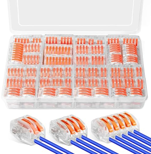 Conector de cable, 70 unidades, terminales eléctricos con palanca de accionamiento, abrazaderas de cable de 4 mm², conductores, bornes de conexión, terminales de conexión, bornes eléctricos, se