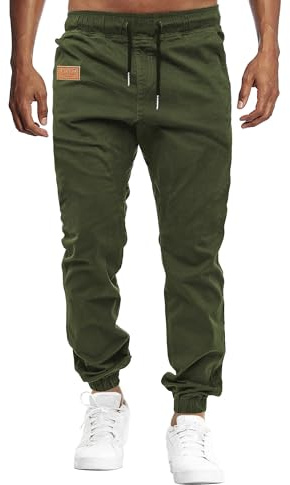 VMSUCIJ Pantalon Homme Cargo Chino Pantalon de Jogging Hommes Pantalon de Travail Homme Multi Poches Ceinture Élastique Casual de Loisirs,Vert 01,L