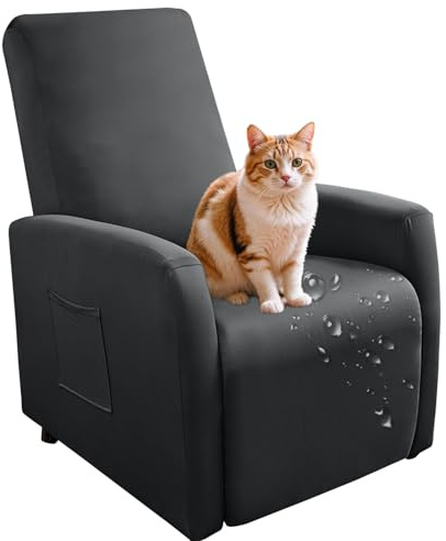 Genérico Fundas para sillón reclinable pequeño, Impermeables, 4 Piezas, Funda para sillón reclinable Lazyboy, Funda elástica para sillón reclinable-Dark Gray