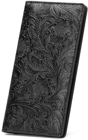 GOIACII Geldbörse Damen Groß Vintage Geldbörse für Frauen Slim Portemonnaie Lang mit RFID Schutz und 11 Kartenfächer & Fotofenster