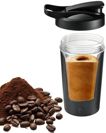 Bicchiere miscelatore elettrico | Shaker bottiglia USB ricaricabile fitness - Bicchiere portatile 450ml con manico per preparazione di bevande miscela di polvere caffè miele | Casa Sport Muoversi Mix