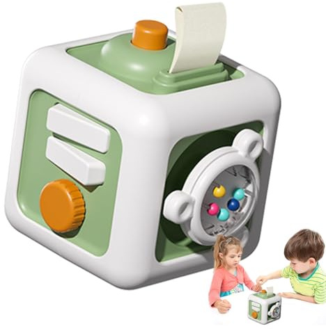 Tot Busy Cube,Tot Busy Cube Pedagogisk hand-öga-koordination Kognitiv | Activity Cube Toy Bärbar sensorisk finmotorik Fidget Reseleksak för tidig inlärning Tot Förskoleflickor Pojkar