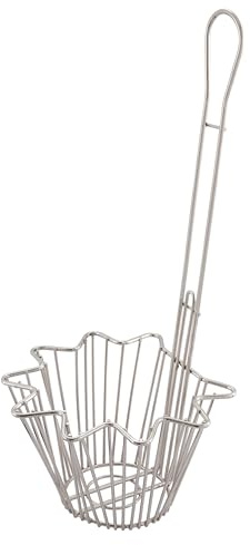 Winco TB-20 Taco Salad Bowl Fry Basket, Round, 18 Hdl TB-20-Round, Chrome, Medium