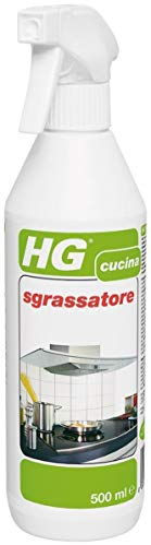 HG Sgrassatore Spray da Cucina per tutte le Superfici in Ceramica, Acciaio Inox e Alluminio, Rimuove Sporco Ostinato di Grasso e Olio, 500 ml (128050106)