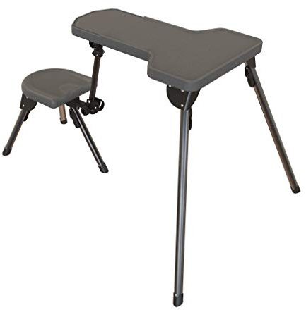 Caldwell Stable Table Lite with Weatherproof Tabletop, Ambidextrous Seat and Fully Collapsible Design for Easy Transport and Outdoor Target Shooting