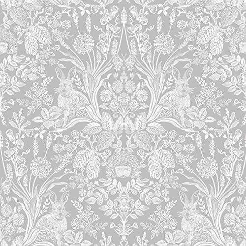 Holden Decor Harlen Wallpaper Trees Flowers Hedgehogs Leaves Rabbits Damask