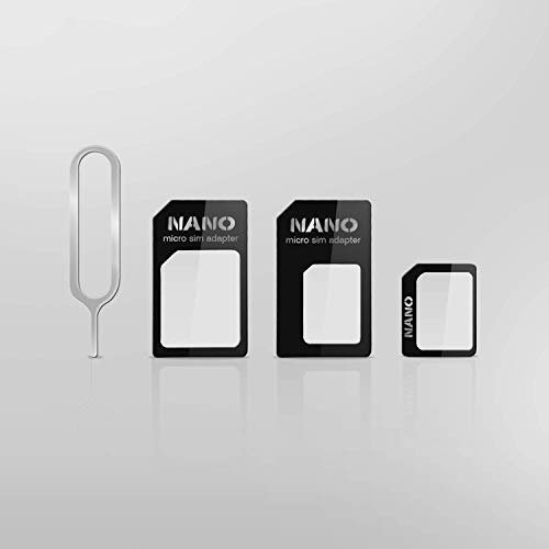 Cable Technologies - Kit de adaptadores de tarjeta SIM para todos los smartphones y tabletas, 4 en 1 + extractor, Nano Sim-Nano Sim Adapter-Nano Micro SIM Adapter