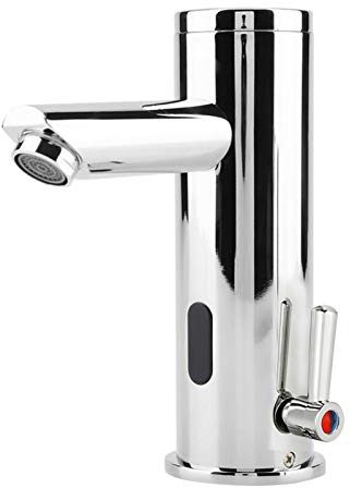 Infrared Automatic Basin Faucet, Infrared Bathroom Faucet Mixer Anti-Rust Faucet Automatic Cold and Hot Water Hand-Free Basin Faucet