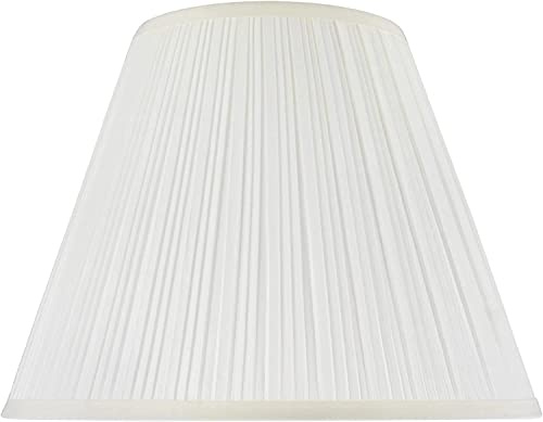 Aspen Creative 33026A, Transitional Pleated Empire Shape Spider Construction Lamp Shade in Rice White, 14 wide (7 x 14 x 11)