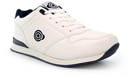 Generic Men's White 8 UK Bowling Shoes - Mens Lawn Bowling Trainers - Padded Collar and Tongue - Trainer Style - Textile Lining - Lace Up Fastening