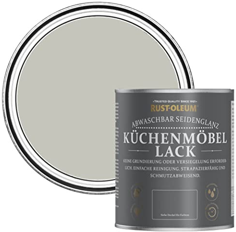 Rust-Oleum Grey Scrubbable Kitchen Cupboard Paint in Satin Finish - Tyne Fog 750ml