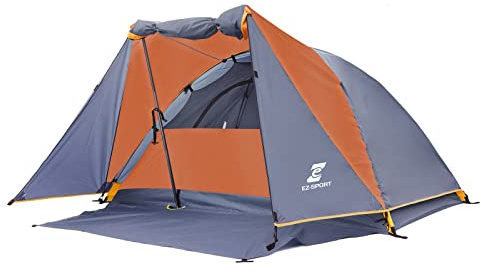 Camping Tent 2 Person, Aluminum Poles Tent with Bike Shed and Rainfly-Portable Dome Tents for Camping