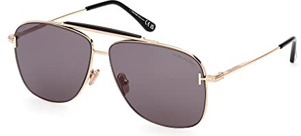 TOM FORD Unisex FT1017 Sunglasses, Shiny Rose Gold, 60/12/145