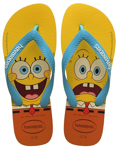 Havaianas Top Spongebob Flip Flop Unisex-Erwachsene, Zitrusgelb, 4.5/5 UK