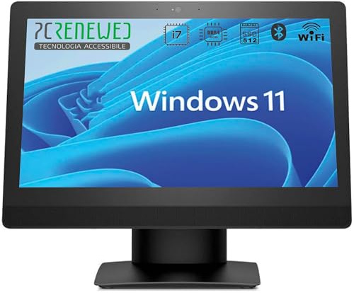 PcRenewed PC de Sobremesa Reacondicionado Todo en Uno 600 G3 con Windows 11 y Office 2021 - Intel i7 6700, 16GB RAM, SSD 512GB, Wi-Fi, Bluetooth, Altavoces y Webcam (Reacondicionado)