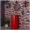 ZYDZ Freistehendes Waschbecken, Badezimmer-Waschkommode und Waschbecken, bodenstehend, glänzend, Vollsockel, Waschbeckenschrank, Unterschrank, 45,7 x 45,7 x 86,9 cm (Rot, mit Spiegel)