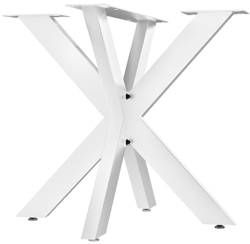 CLP Patas de Mesa Biloxi I Patas de Mesa para mesas de Bricolaje I Altura 71 cm I Estructura de Mesa en Forma de Estrella de Acero con Recubrimiento en Polvo, Color:Blanco, Tamaño:
